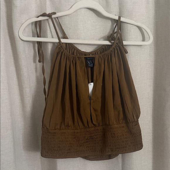 Forever 21 Tops - Forever 21 Brown Smocked Camisole